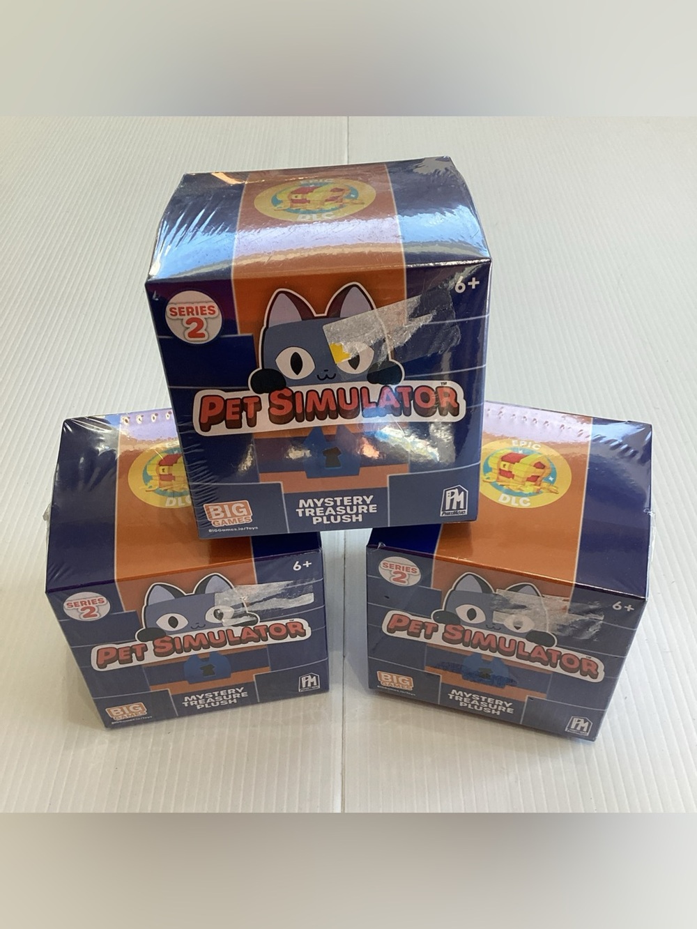 3 x Pet Simulator X Series 2 Mystery Treasure Plush with Epic DLC Code Big Games